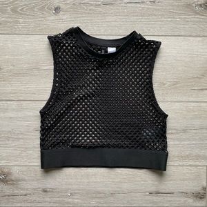Mesh cover up crop top